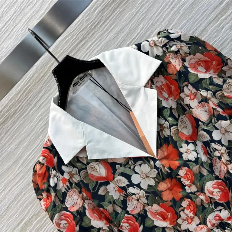 Miumiu Lapel Floral Dress